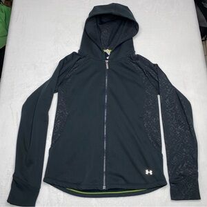 Women’s Under Armour Cold Gear Black Hooded Zip-Front Jacket Medium